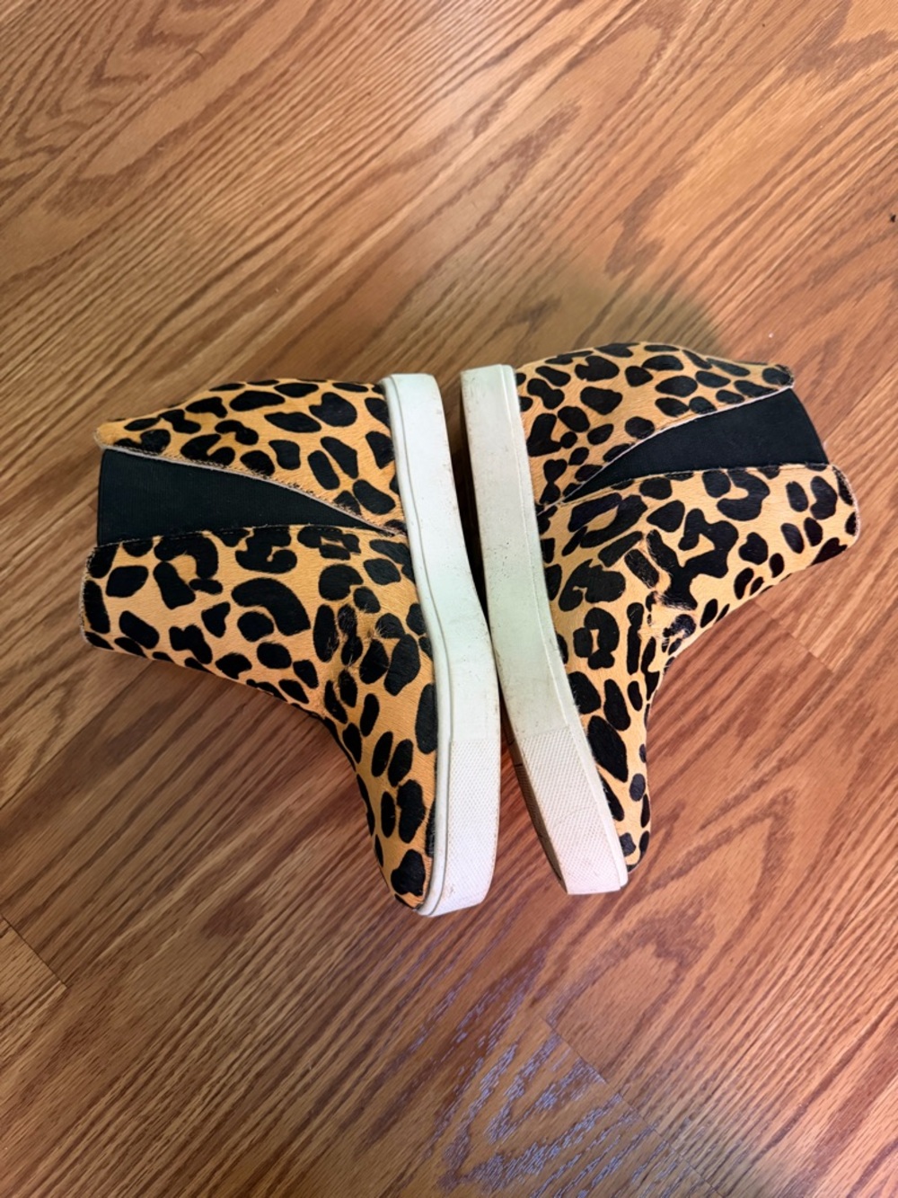 Coconuts by Matisse Leopard Print Wedge Sneakers - Black & Tan